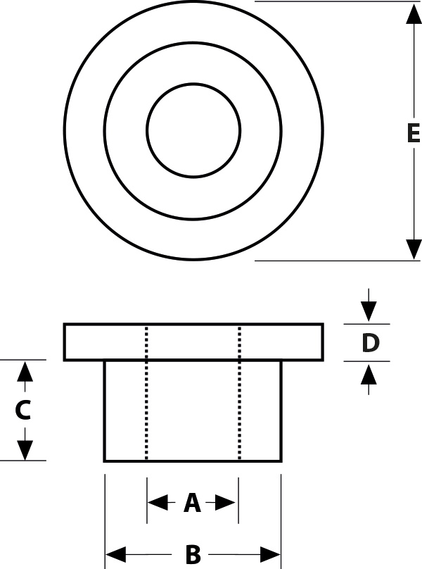 Bluemay Plastic Flanged Bushes
